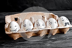 Concept social networks communication and emotions - eggs