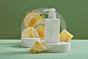 Concept of soothing natural beauty product extracted from pineapple (Ananas comosus