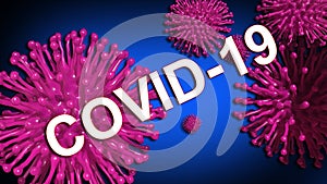 Chinese virus 3d render on a blue background