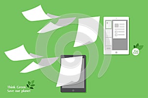 Concept of stack white paperless go green