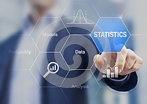 Concept about statistics, data, models and analysis photo