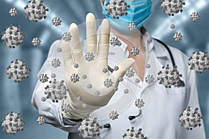 Concept of stop the spread of the virus