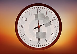 Concept of stopping time with a clock whose hands are blocked.