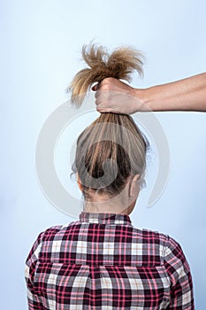 The concept of strengthening women's weakened hair photo