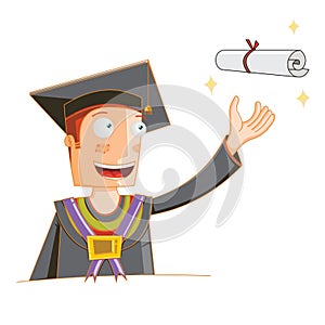 Concept of a student receive his degree
