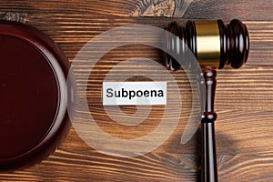 The concept of subpoena in court cases photo