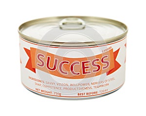 Concept of success. Tin can.