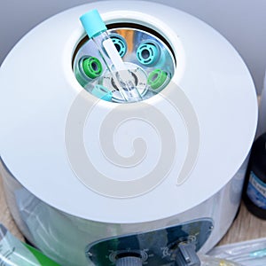 The concept is suitable for the procedure of plasmolifting. Injections for rejuvenation and skin regurgitation from human plasma. photo