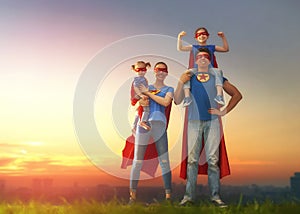 Concept of super family. photo