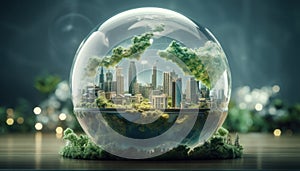 concept of Sustainable energy world 3D
