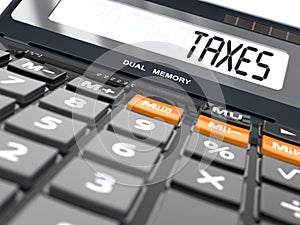 Concept of taxes calculation, Calculator
