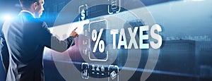 Concept of taxes paid by individuals and corporations such as VAT, income tax and property tax. Background for your