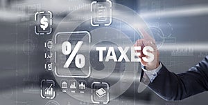 Concept of taxes paid by individuals and corporations such as VAT, income tax and property tax. Background for your