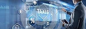 Concept of taxes paid by individuals and corporations such as VAT, income tax and property tax. Background for your