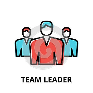 Concept of Team Leader icon, modern flat thin line design