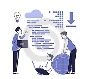 The concept of teamwork among software developers.