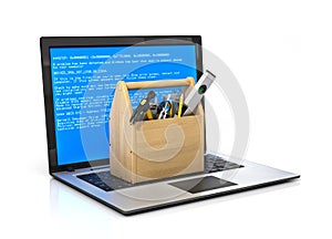 Concept of technical service and repair computer.