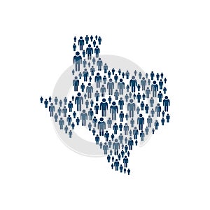Concept of Texas Population in Map. Vector Design