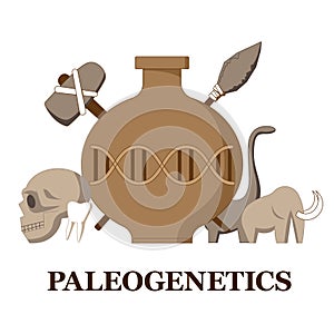 Concept on the theme of paleogenetics.