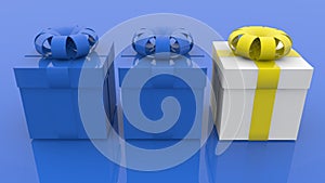 Concept of three gift boxes