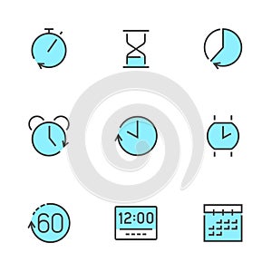 Concept of time with different types of clocks