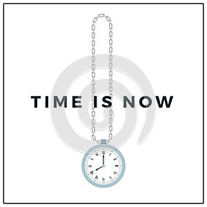 Concept of time is now, time management vector icon flat isolated