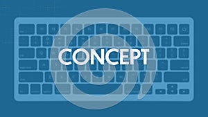 Concept title. Modern flat web template with keyboard template on gray background