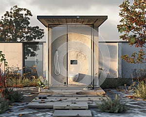 The concept of a toilet in the open air, set apart from the confines of a garage or indoors, offers a unique experience