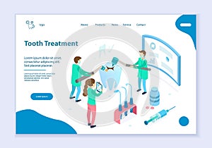 Concept of tooth treatment, web template