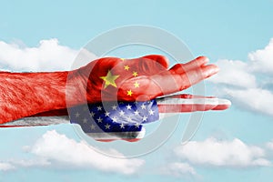 Concept trade war between us and china