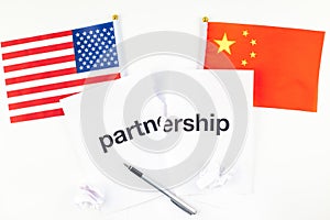 Concept of trade war between USA and China