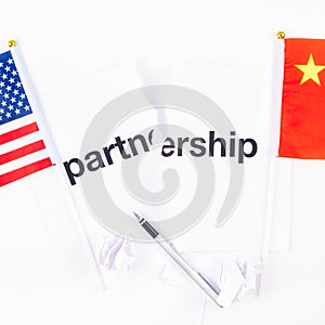 Concept of trade war between USA and China