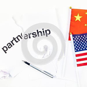 Concept of trade war between USA and China