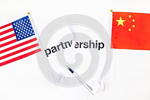 Concept of trade war between USA and China