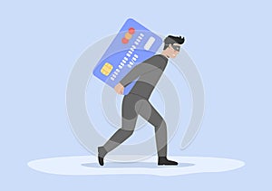 Concept Of Transaction Security, Cyber Crime And Hacker Attack. Cheater In Face Mask Has Stolen Credit Card Data. Hacker