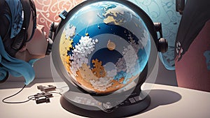 Translating the World Exploring Language Puzzles with Multilingual Headphones on Internati.AI Generated photo