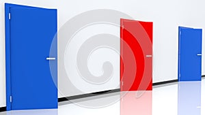 Concept of tree colorful doors