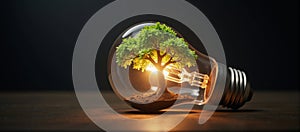 Treeinlightbulb A creative representation of green energy environmental sustainability photo