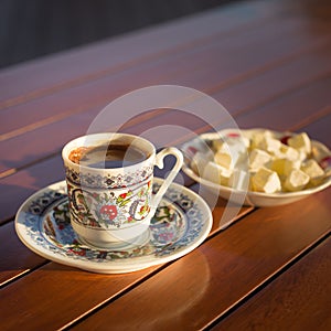 Concept of turkish coffee accessories