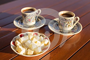 Concept of turkish coffee accessories