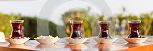 Concept of turkish tea accessories