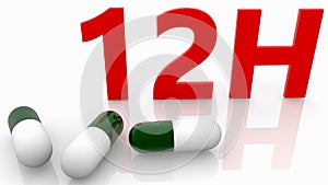 Concept of twelfth hours and pills