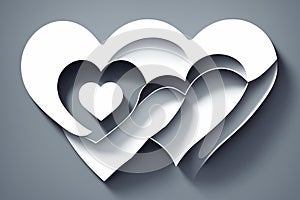 Two simbolic hearts. Ai generated. photo