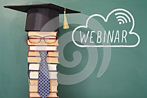 Concept with unusual man teacher