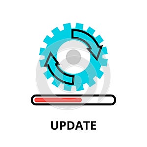 Concept of update application progress icon