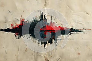 Concept Urban Art, Ink Splash, Vintage Canvas, Urban Rhapsody Ink Splash on Vintage Canvas