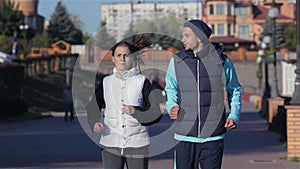 Concept about urban running, sport, fitness and