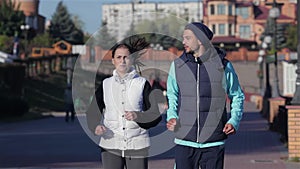 Concept about urban running, sport, fitness and people