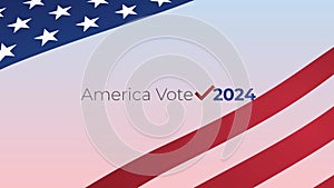 Concept of the US presidential election 2024. USA election vote animation. Patriotism, celebration and digital interface