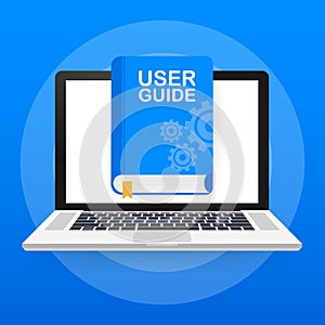 Concept User guide book for web page, banner, social media. Vector illustration